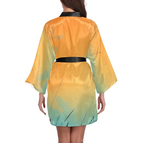 Sunset Colorful Long Sleeve Kimono Robe