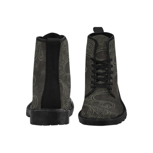 Black Waves Martin Boots for Women (Black) (Model 1203H)