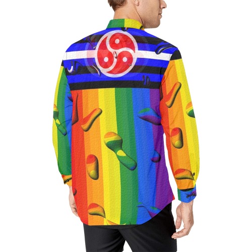 BDSM Pride Flag Pop Art by Nico Bielow Men's All Over Print Casual Dress Shirt (Model T61)