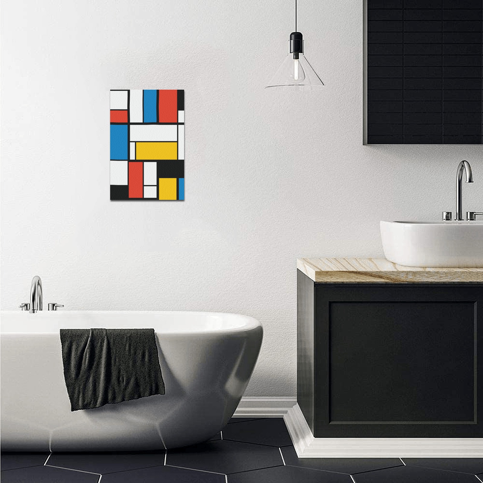 Mondrian De Stijl Modern Frame Canvas Print 8"x12"