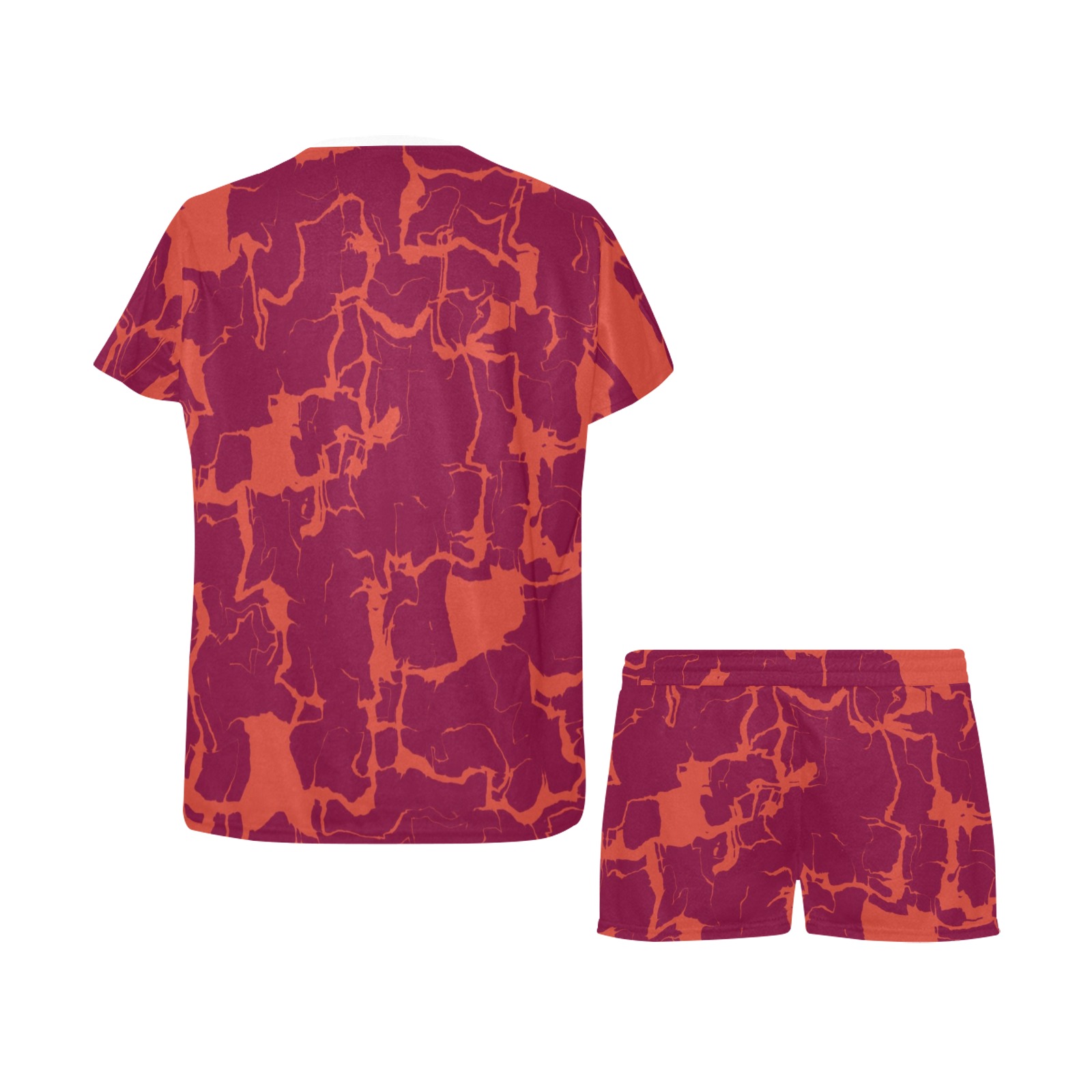 ORange and Pink Women's Short Pajama Set