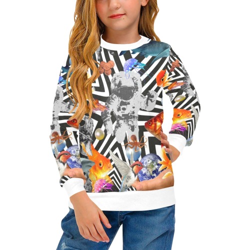 POINT OF ENTRY 2 Girls' All Over Print Crew Neck Sweater (Model H49)