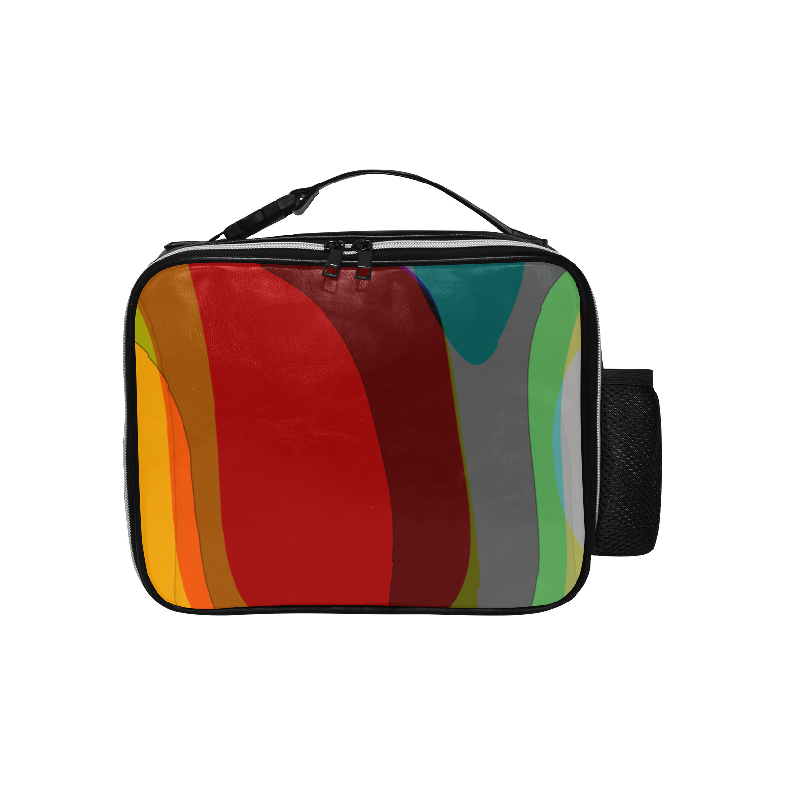 Colorful Abstract 118 PU Leather Lunch Bag (Model 1723)