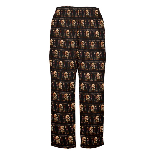 Gothic Skull Wine Candles Ritual Women's Pajama Trousers without Pockets