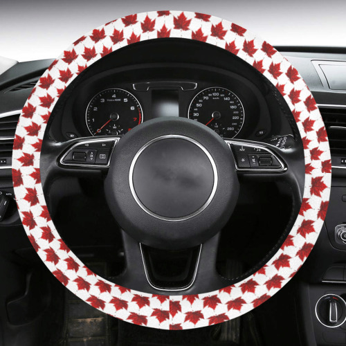 Canada Maple Leaf Steering Wheel Cover with Anti-Slip Insert