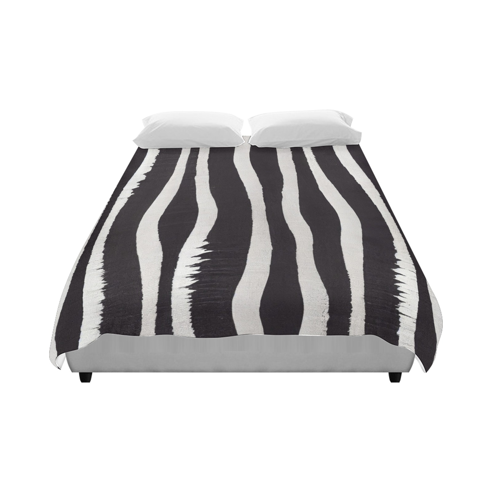black and white zebra print Duvet Cover 86"x70" ( All-over-print)