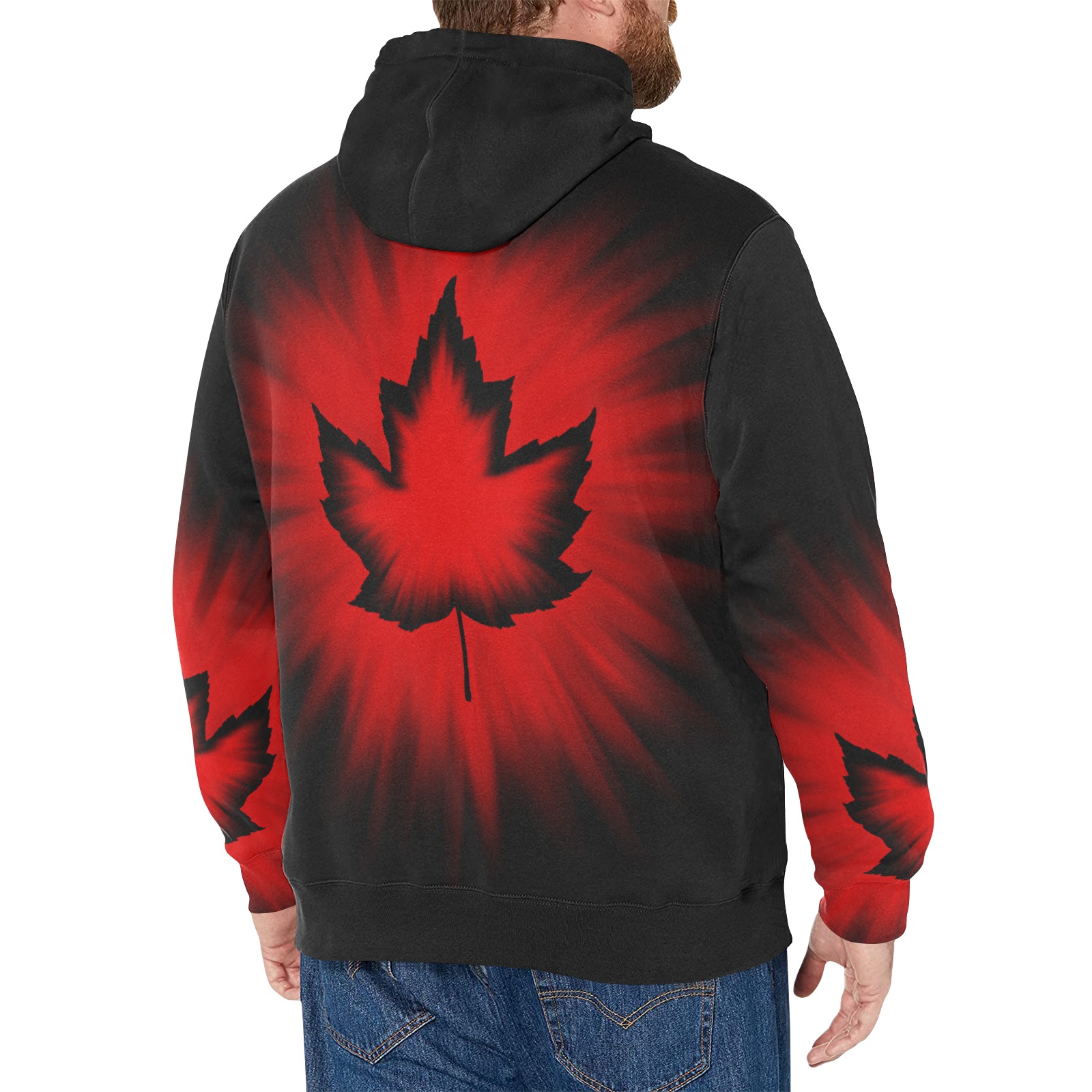 New Canada Men's Long Sleeve Fleece Hoodie (Model H55)