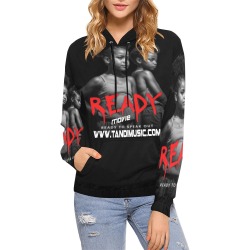 READY Hoodie (Black text) All Over Print Hoodie for Women (USA Size) (Model H13)