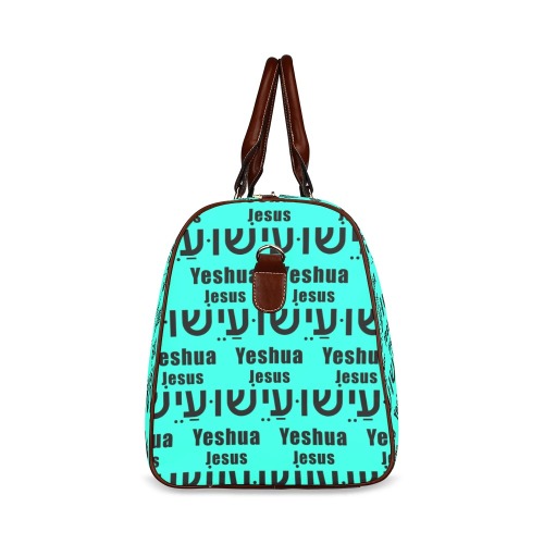Turquoise Yeshua Tote Bag Large Waterproof Travel Bag/Small (Model 1639)