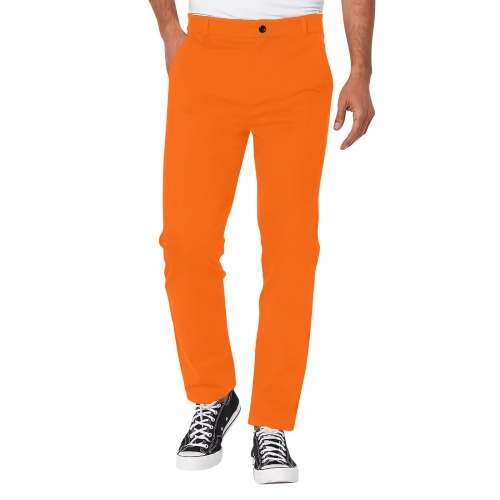 ORANGE Men's All Over Print Casual Trousers (Model L68)