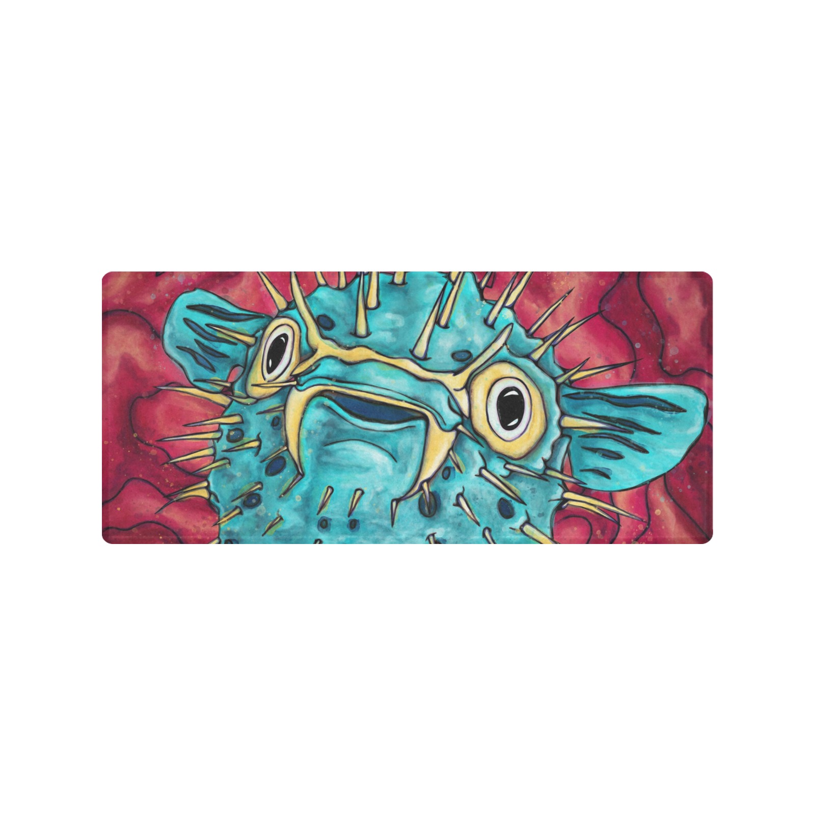 puffer fish Gaming Mousepad (35"x16")