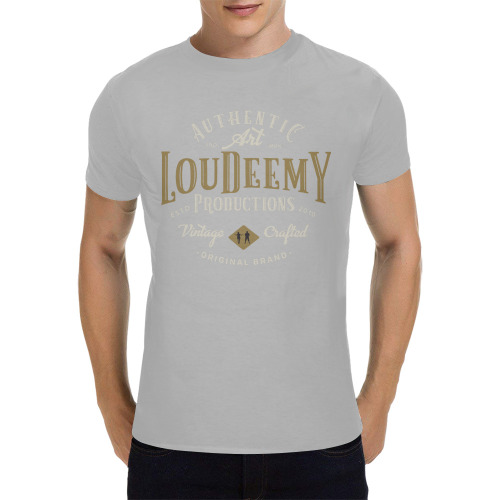 Vintage LouDeemY Badge Grey Men's T-Shirt in USA Size (Front Printing Only)