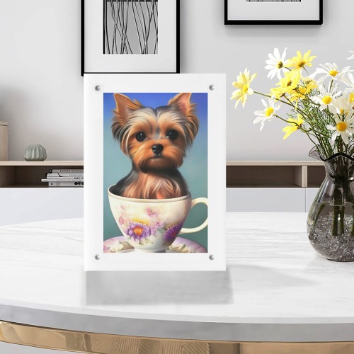 Teacups Puppies 2 Acrylic Magnetic Photo Frame 5"x7"