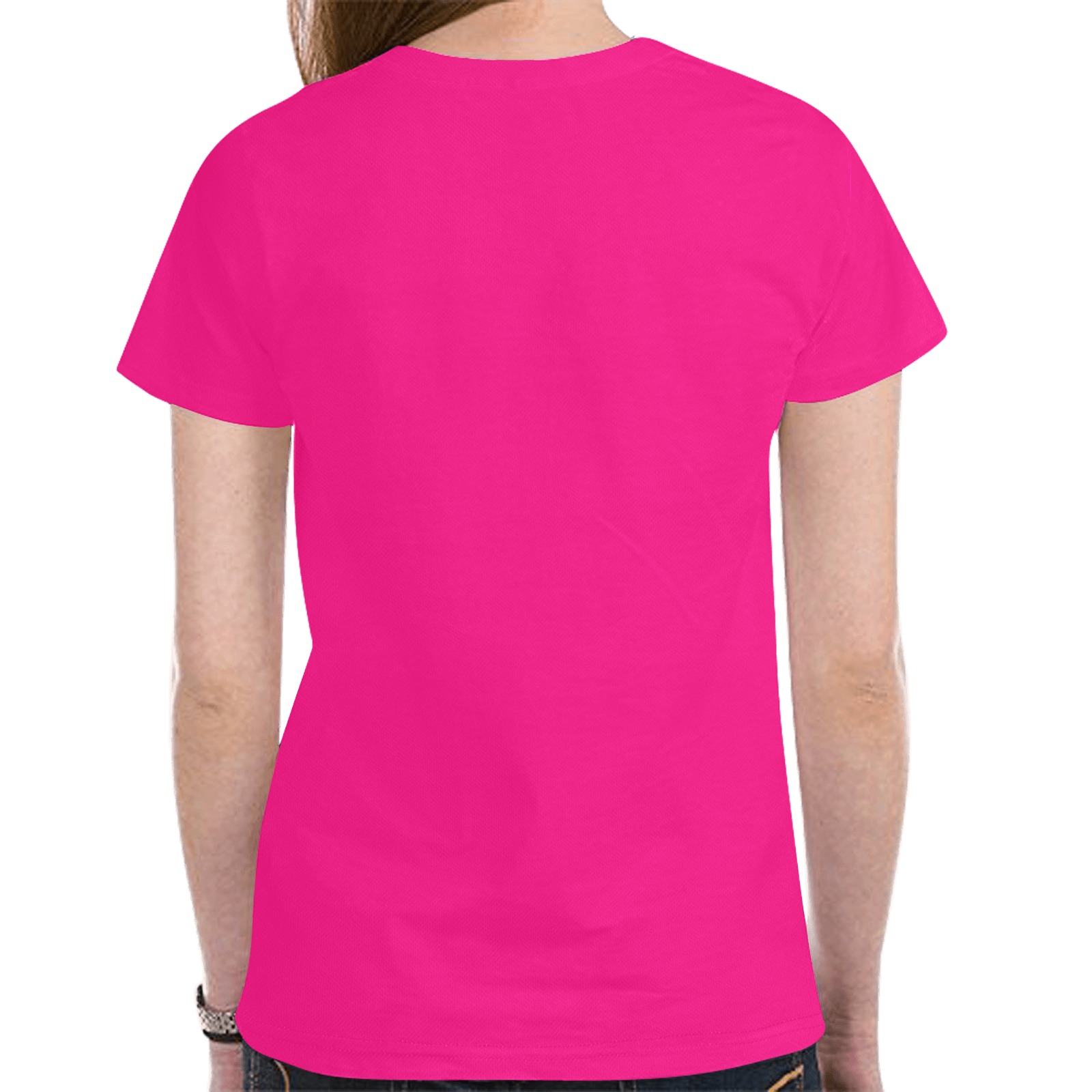hot pink New All Over Print T-shirt for Women (Model T45)