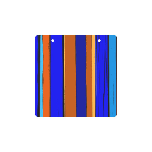 Abstract Blue And Orange 930 Square Wood Door Hanging Sign