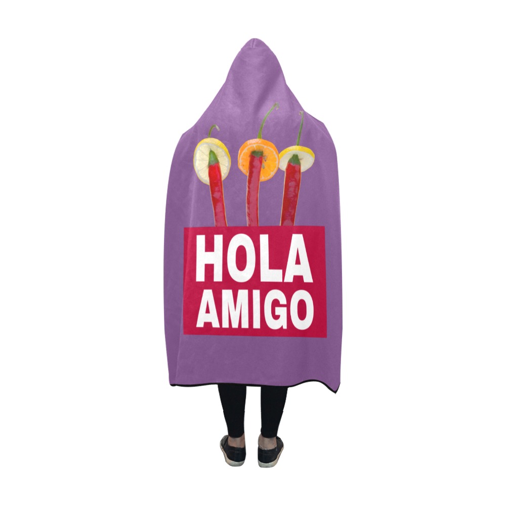 Hola Amigo Three Red Chili Peppers Friend Funny Hooded Blanket 60''x50''