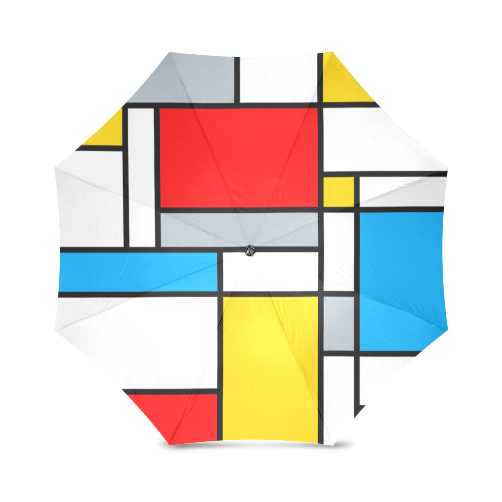 Mondrian Style Color Composition Geometric Retro Art Foldable Umbrella (Model U01)