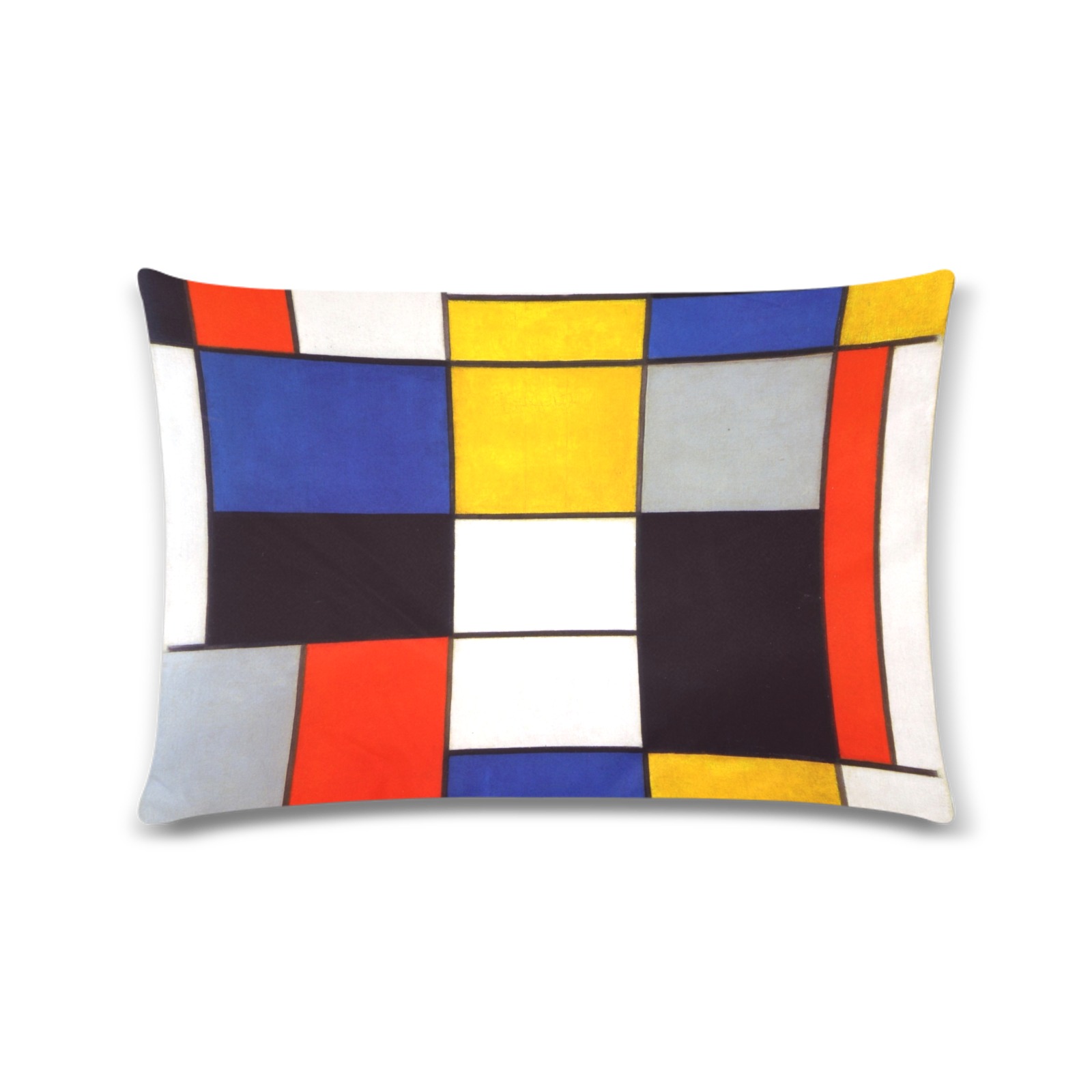 Composition A by Piet Mondrian Custom Zippered Pillow Case 16"x24"(Twin Sides)