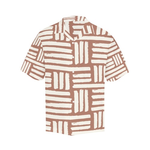 Abstract Beige Pattern Men’s Hawaiian Shirt Hawaiian Shirt with Merged Design (Model T58)