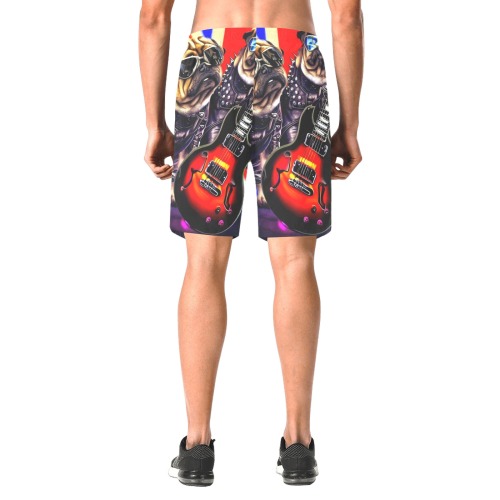 HEAVY ROCK PUG 3 Men's All Over Print Elastic Beach Shorts (Model L20)