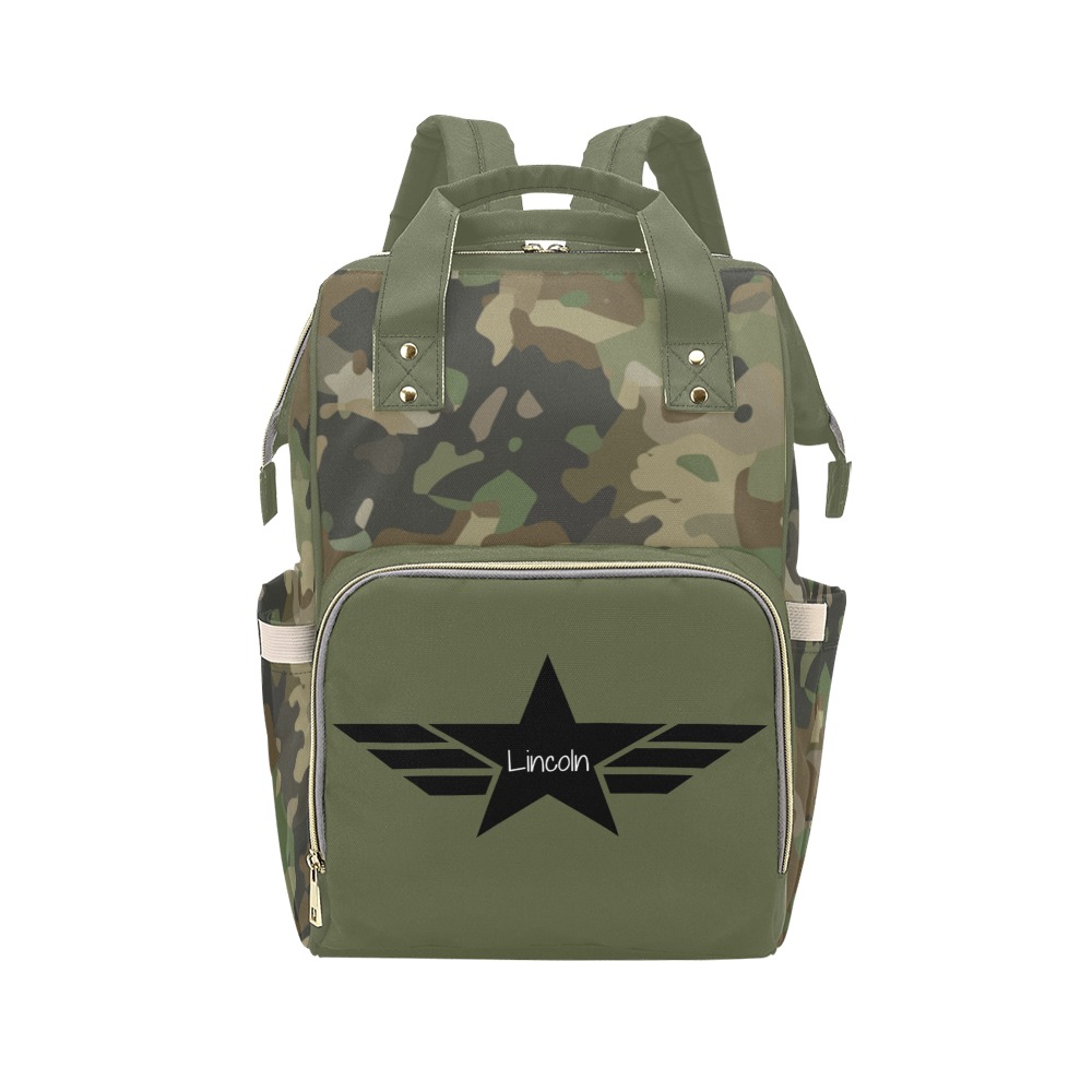 Military Camo Custom Nappy Bag Multi-Function Diaper Backpack/Diaper Bag (Model 1688)