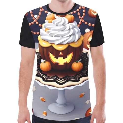 Deliciously Spooky Pumpkin Pie Cake New All Over Print T-shirt for Men (Model T45)