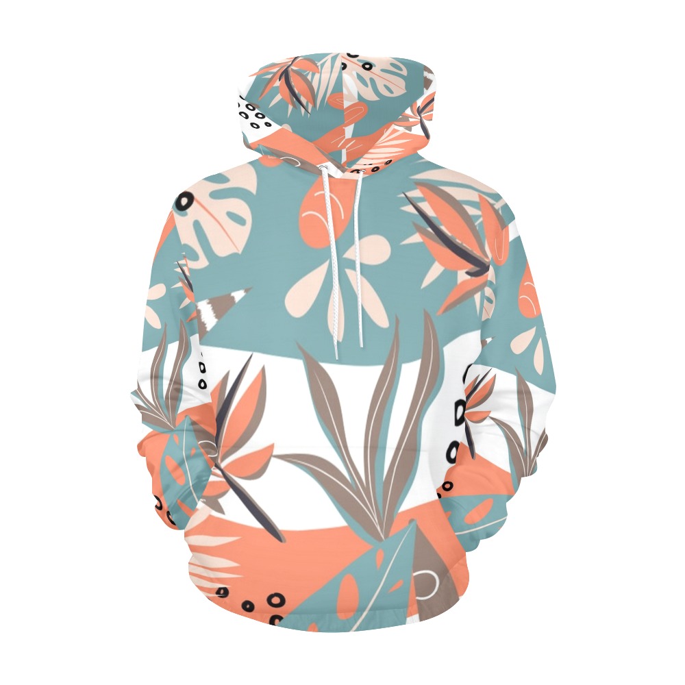 Colorful Tropical Pattern (7) All Over Print Hoodie for Women (USA Size) (Model H13)