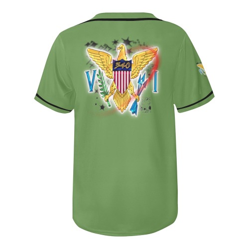 TRENDY LIONESS COUTURE VI FLAG GREEN BASEBALL JERSEY All Over Print Baseball Jersey for Men (Model T50)
