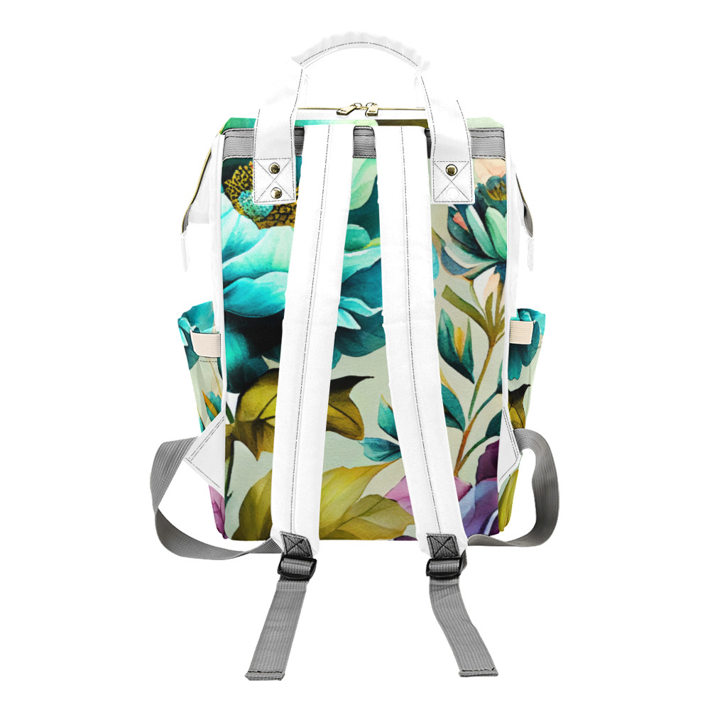flowers botanic art (3) backpack Multi-Function Diaper Backpack/Diaper Bag (Model 1688)