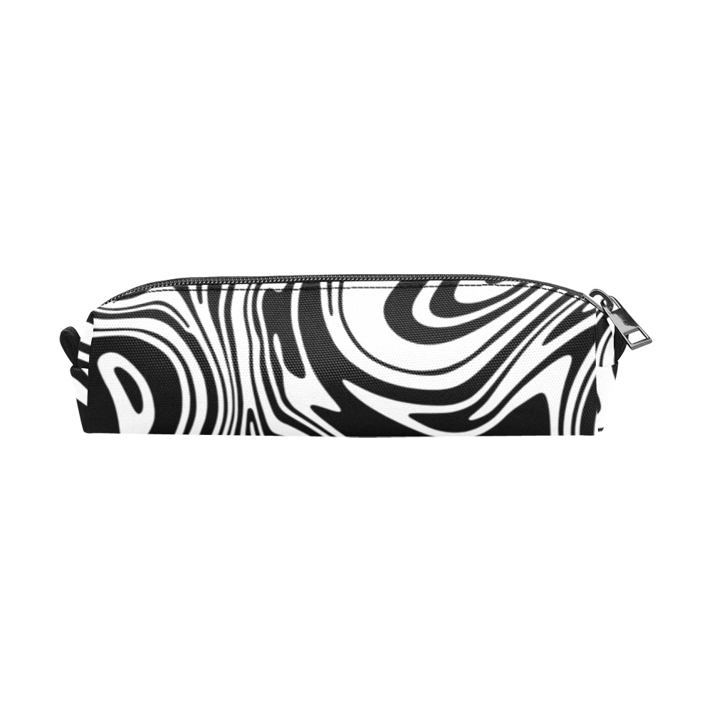 Black and White Marble Pencil Pouch/Small (Model 1681)