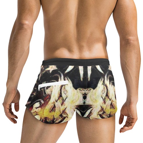 Devil in MY Pants. Men's Swim Trunks with Zipper Pocket (Model L71)