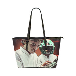 Cosmic Collaboration Leather Tote Bag/Large (Model 1651)