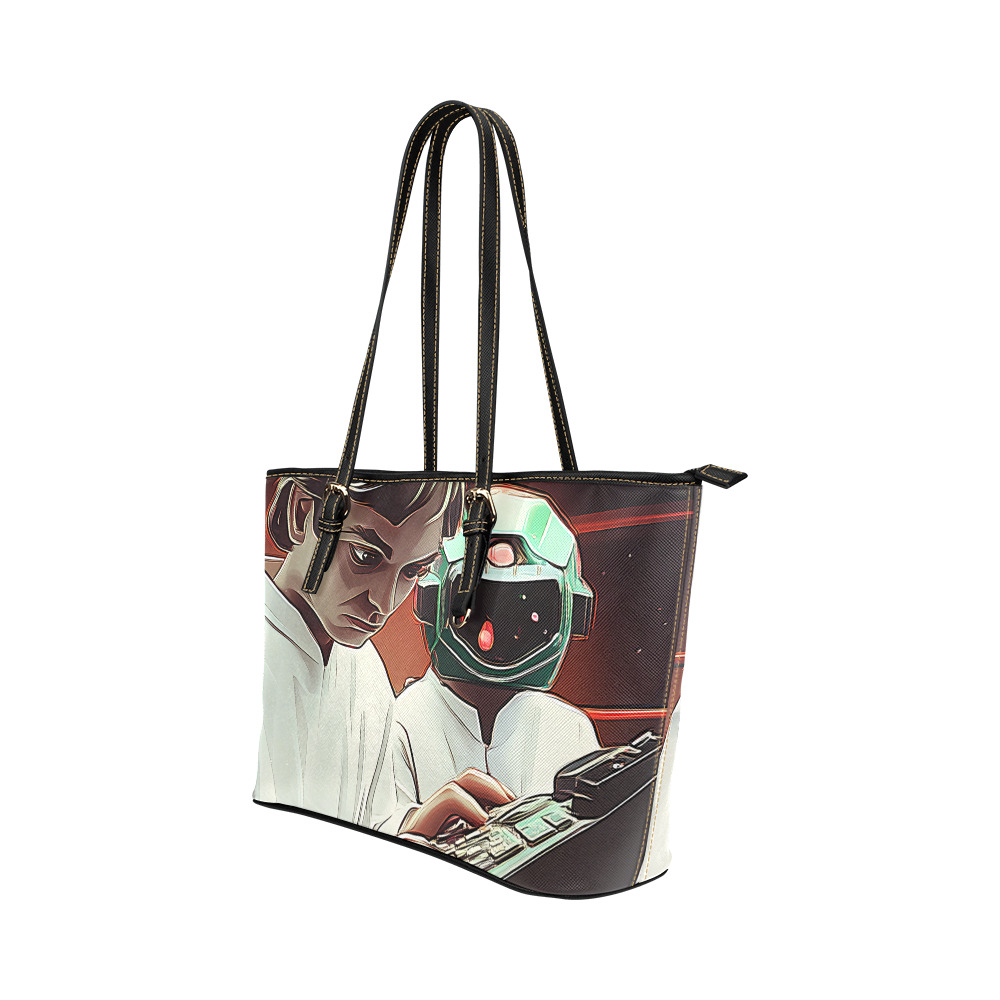 Cosmic Collaboration Leather Tote Bag/Large (Model 1651)