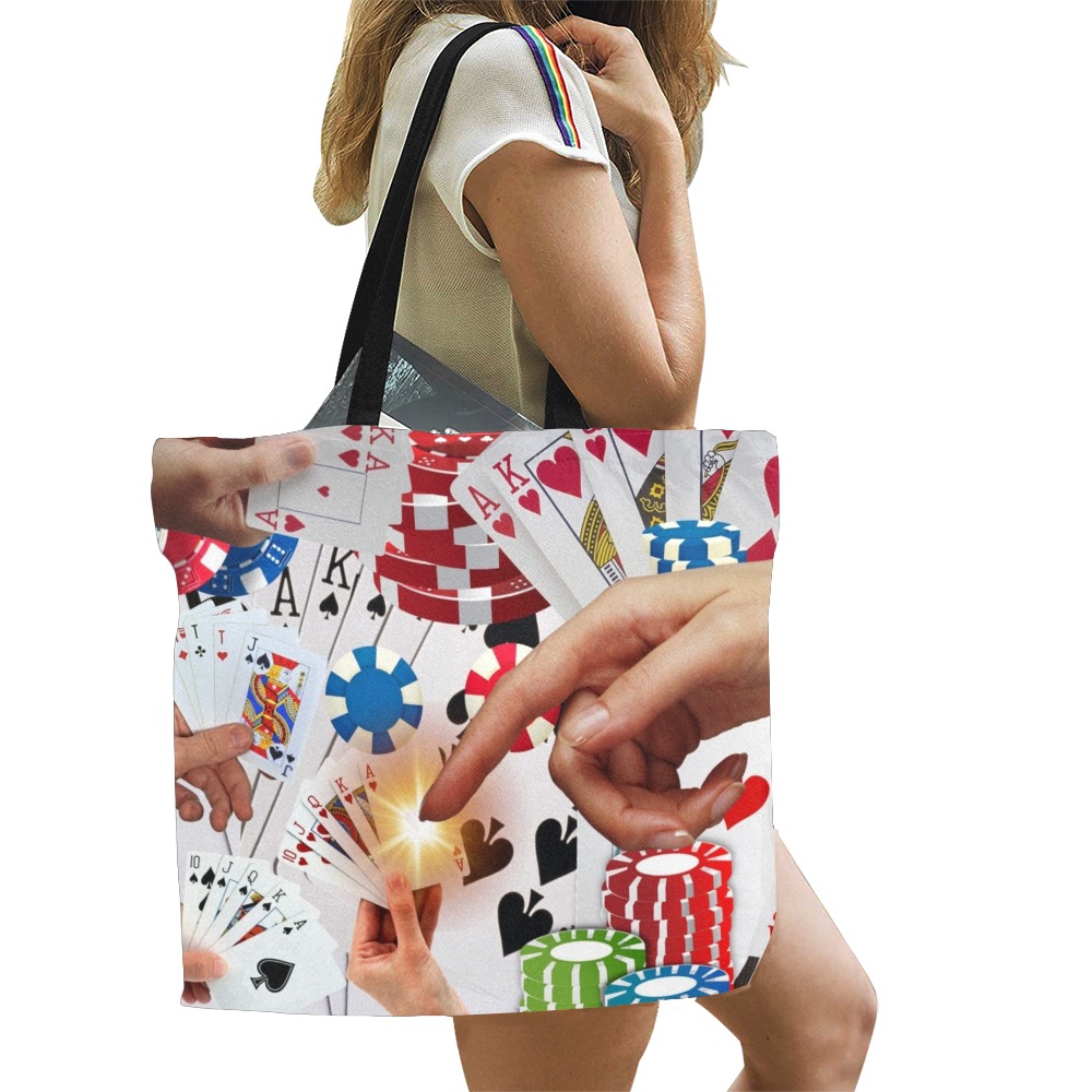 POKER NIGHT TOO All Over Print Canvas Tote Bag/Large (Model 1699)