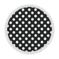 polka dot round beach towel Circular Beach Shawl 59"x 59"