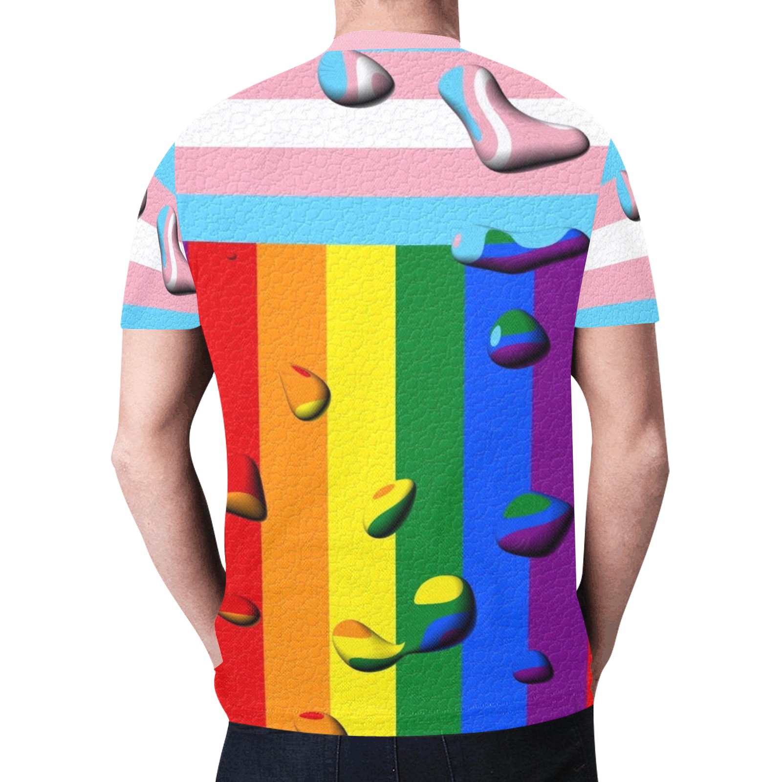 Transgender Pride Flag Pop Art by Nico Bielow New All Over Print T-shirt for Men (Model T45)