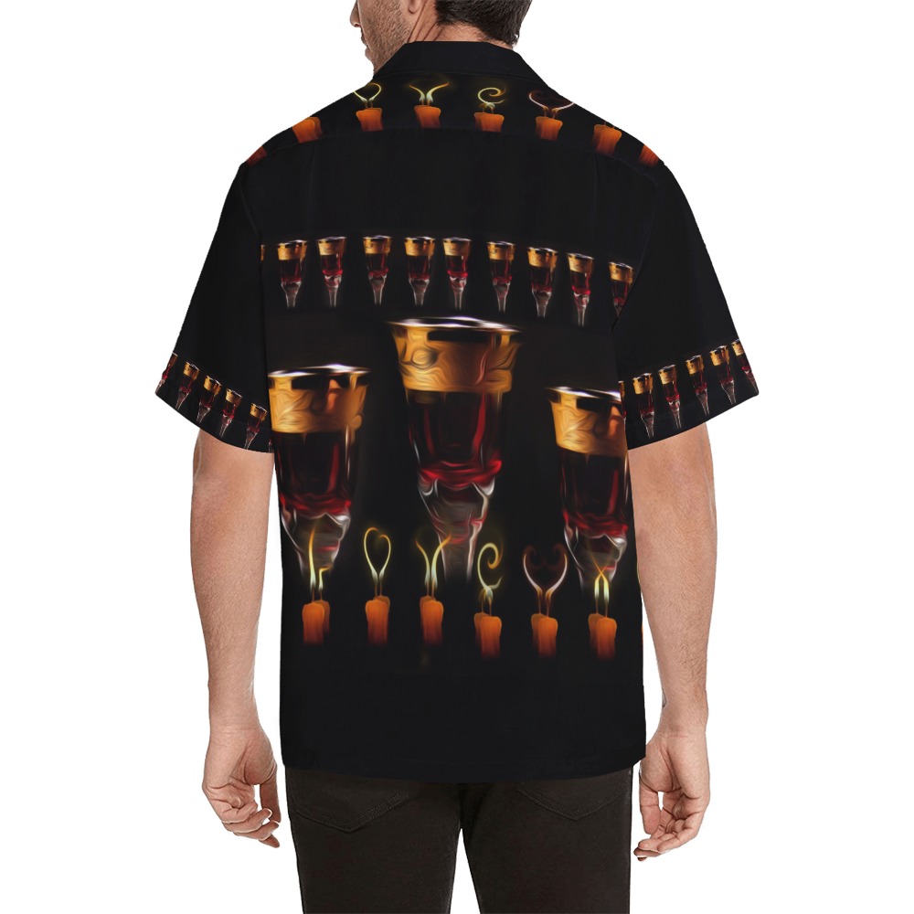 Gothic Wine Candles Ritual Hawaiian Shirt with Merged Design (Model T58)