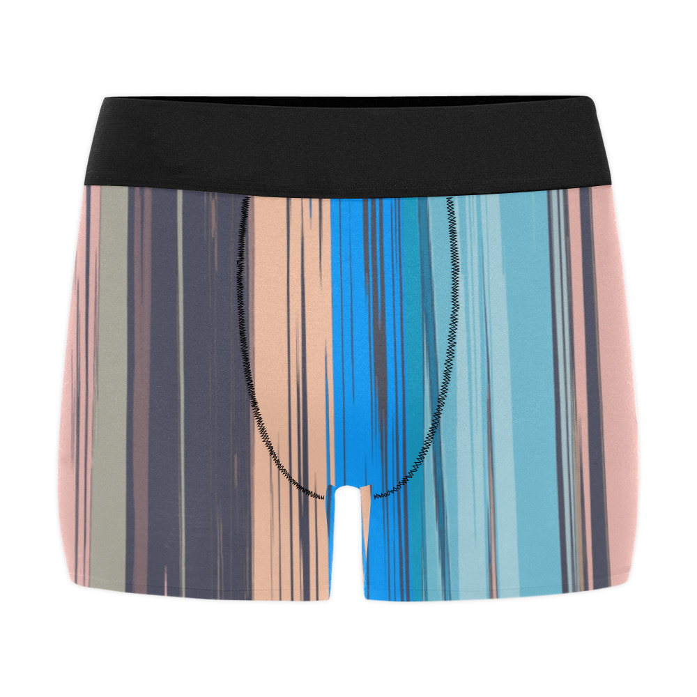 Vertical Color Stripes 907 - Abstract Art Men's Boxer Briefs with Merged Design (Model  L10)