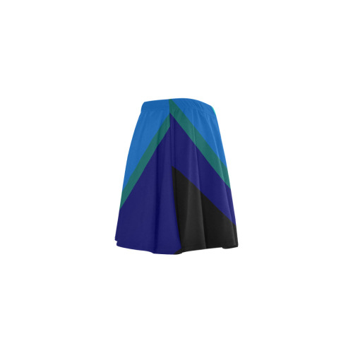Dimensional Blue Abstract 915 Mini Skating Skirt (Model D36)