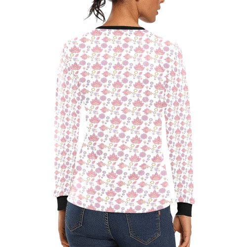 floral Women's All Over Print Long Sleeve T-shirt (Model T51)