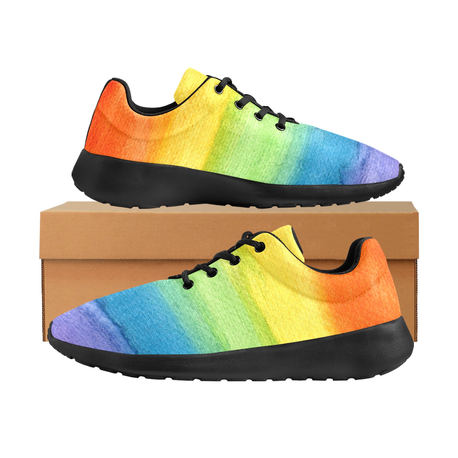 rainbow painting Women's Athletic Shoes (Model 0200)