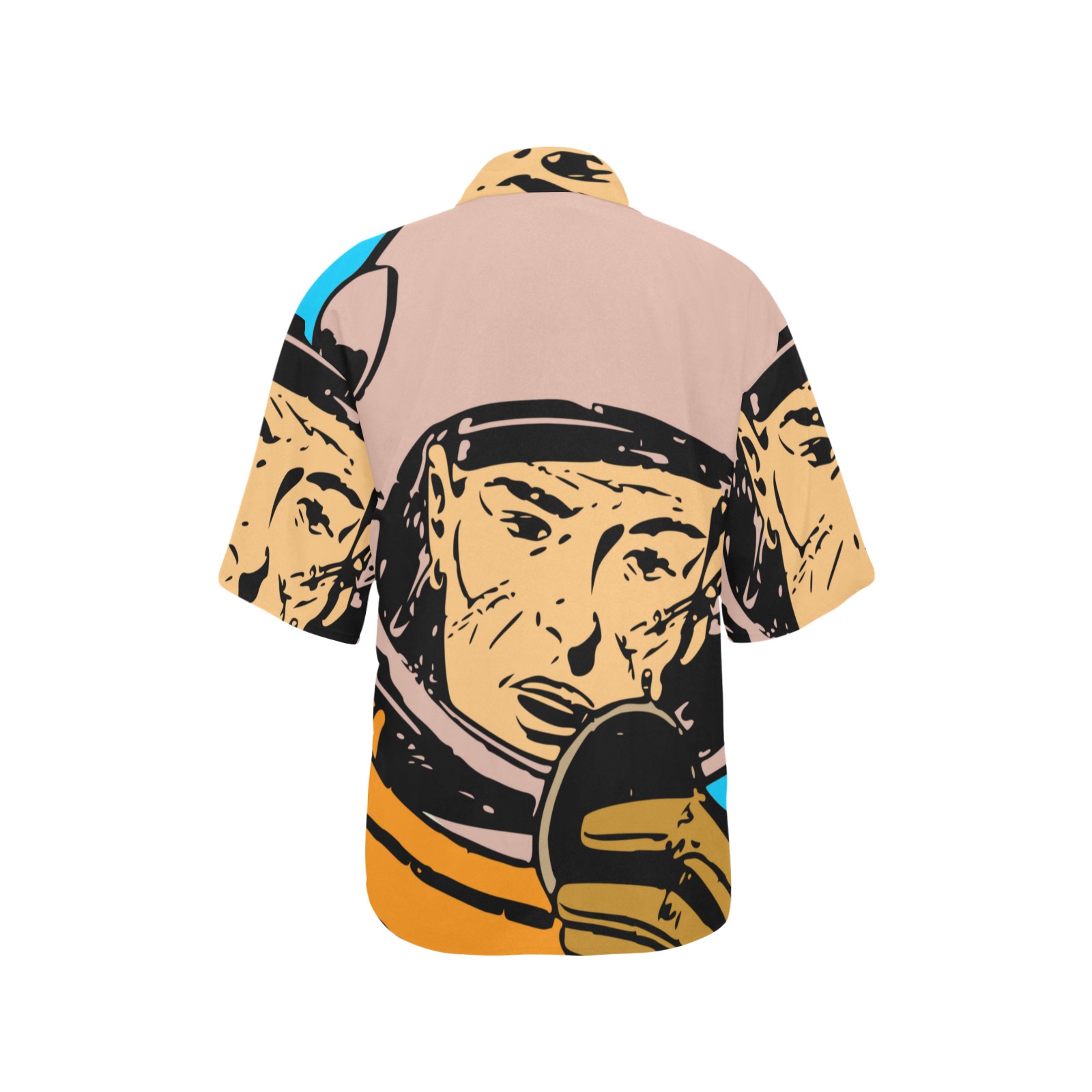 astronaut All Over Print Hawaiian Shirt for Women (Model T58)