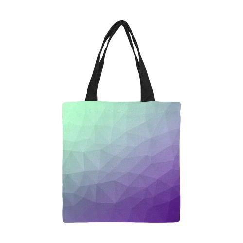 Purple green ombre gradient geometric mesh pattern All Over Print Canvas Tote Bag/Small (Model 1697)