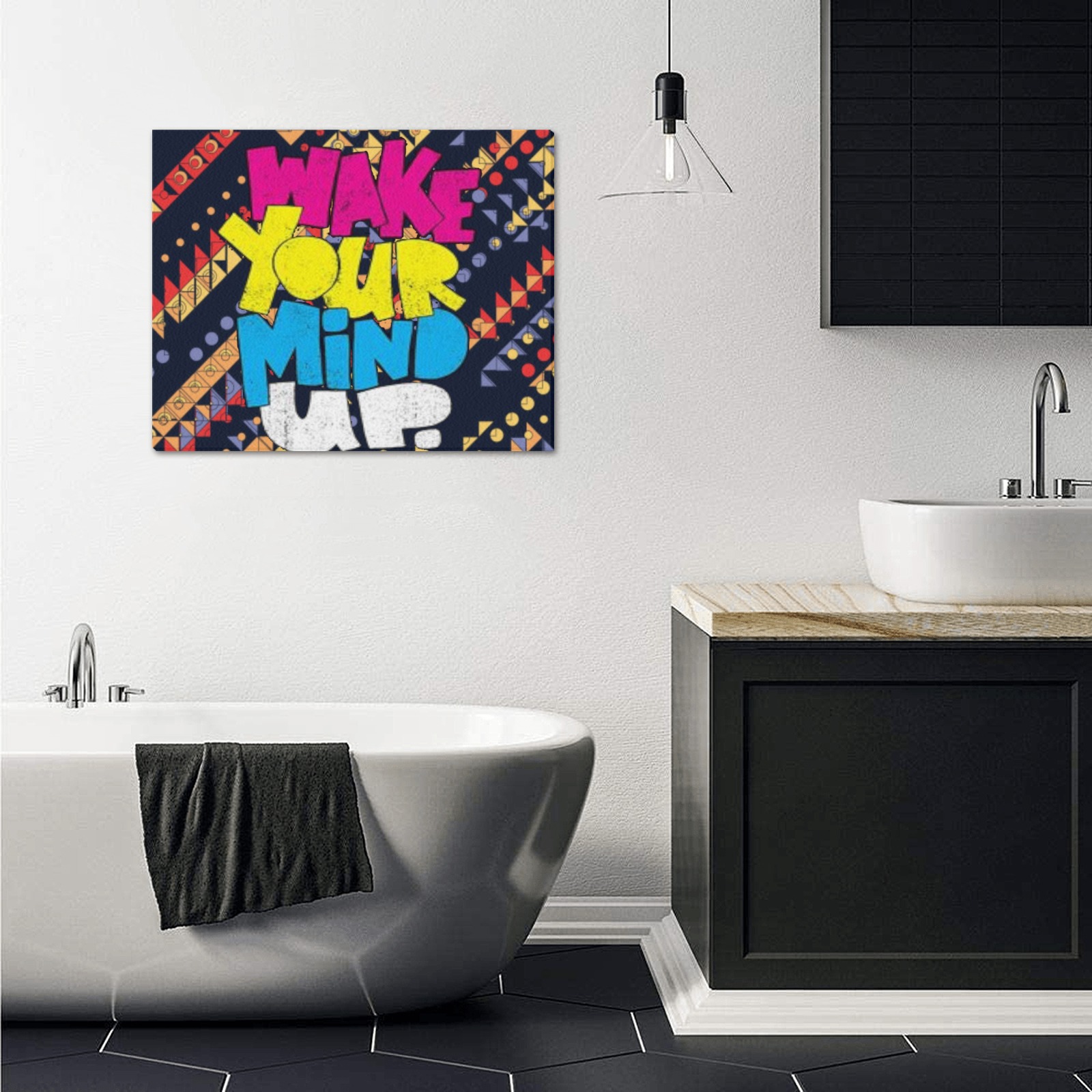 wake your mind up Frame Canvas Print 20"x16"