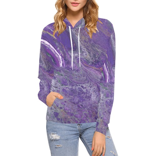 The Violet Storm All Over Print Hoodie for Women (USA Size) (Model H13)
