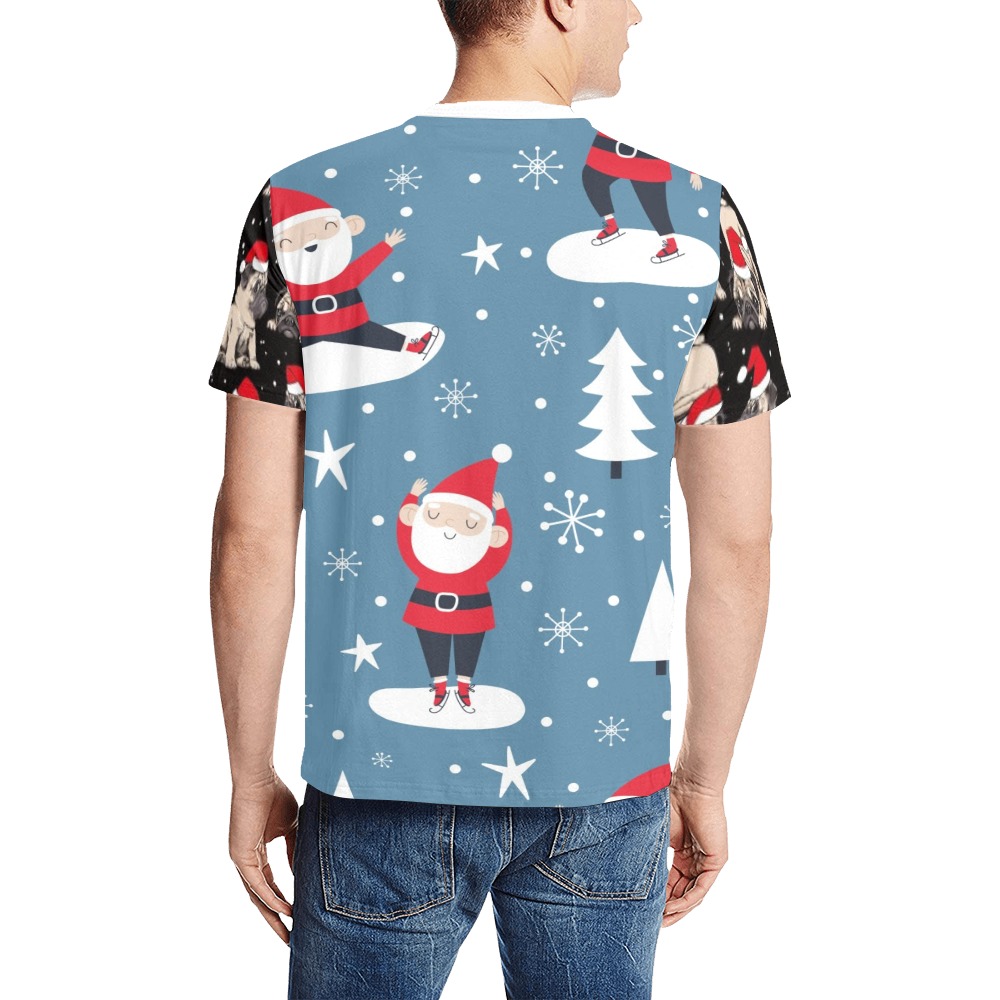 Christmas pattern Cute puppy.jpg Men's All Over Print T-Shirt (Solid Color Neck) (Model T63)
