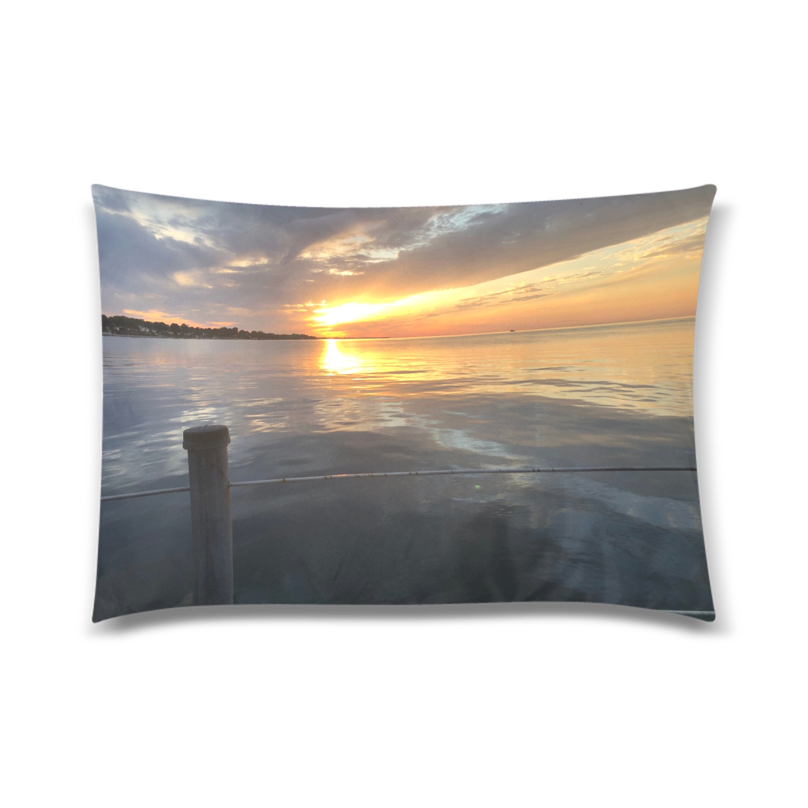 Pier Sunset Collection Custom Zippered Pillow Case 20"x30"(Twin Sides)