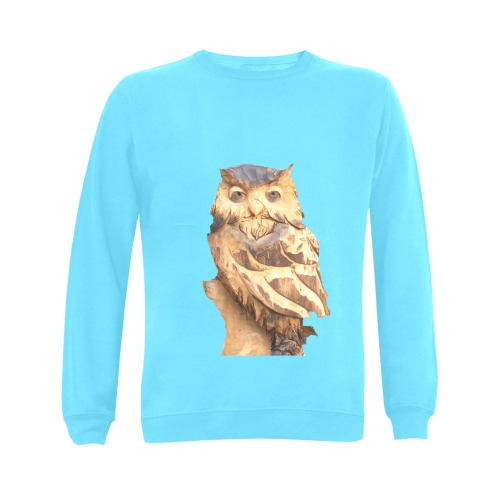 wooden owl b Gildan Crewneck Sweatshirt(NEW) (Model H01)