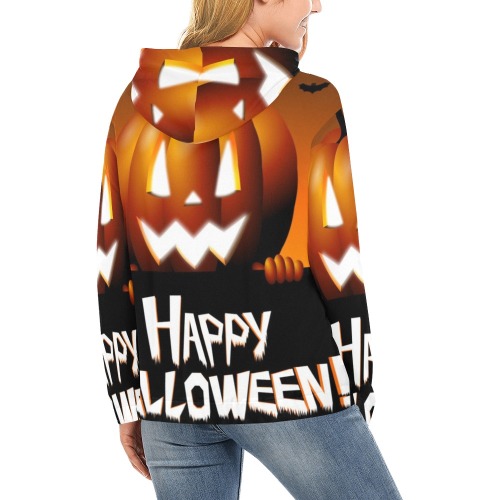Happy Halloween All Over Print Hoodie for Women (USA Size) (Model H13)