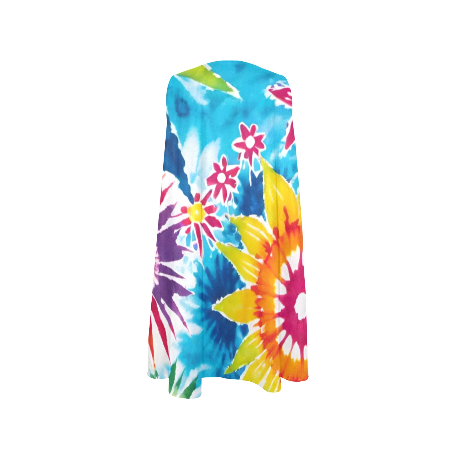 Hippy Tie Dye Sleeveless A-Line Pocket Dress (Model D57)